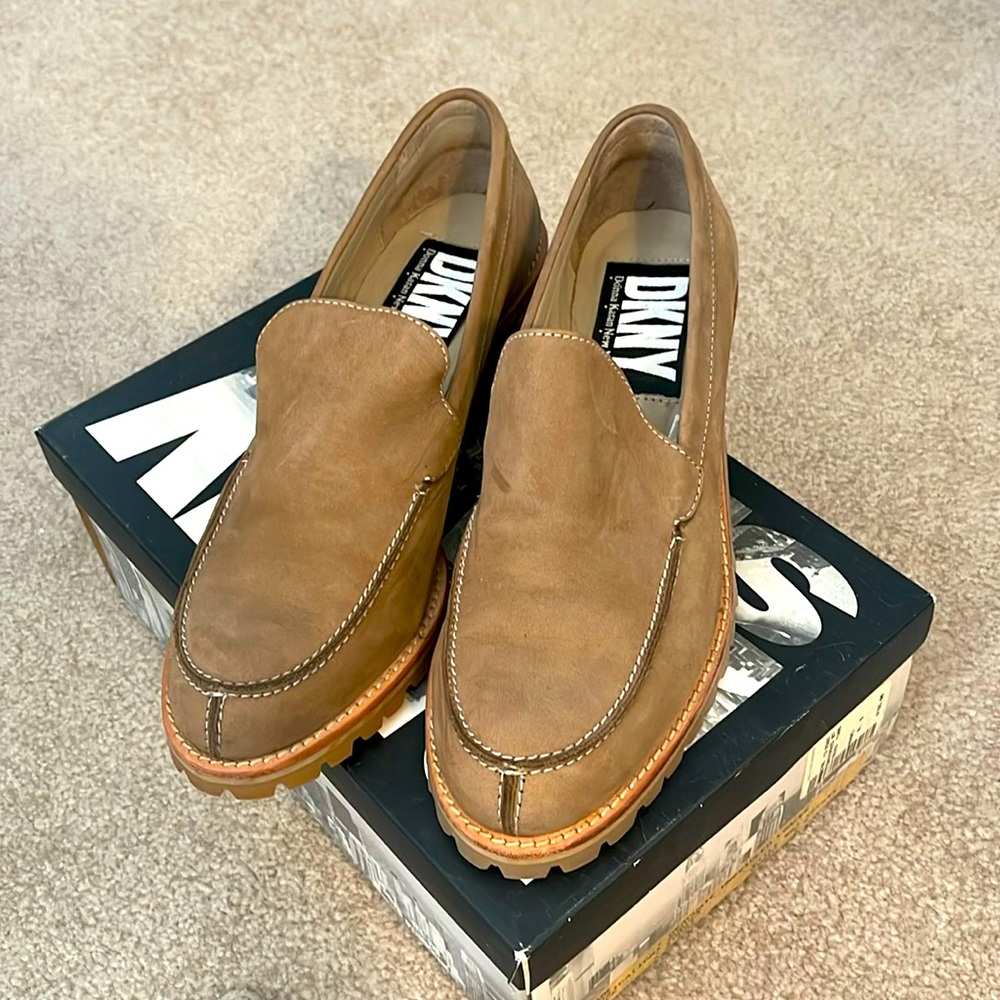 COPY - Khaki women’s loafers 8 1/2. Gently worn original $155 now $18